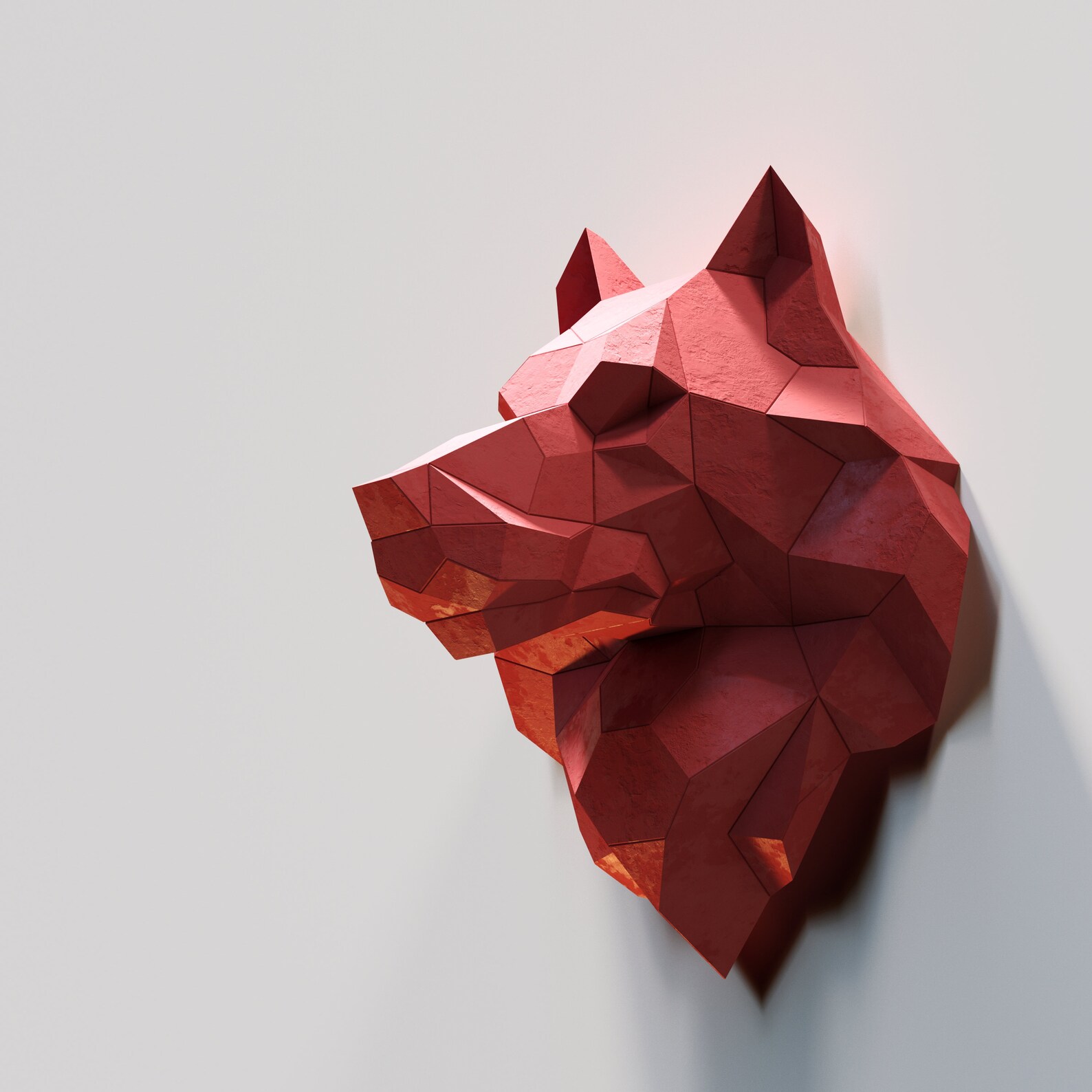 Papercraft 3D WOLF HEAD new Low Poly Paper Sculpture DIy gift | Etsy