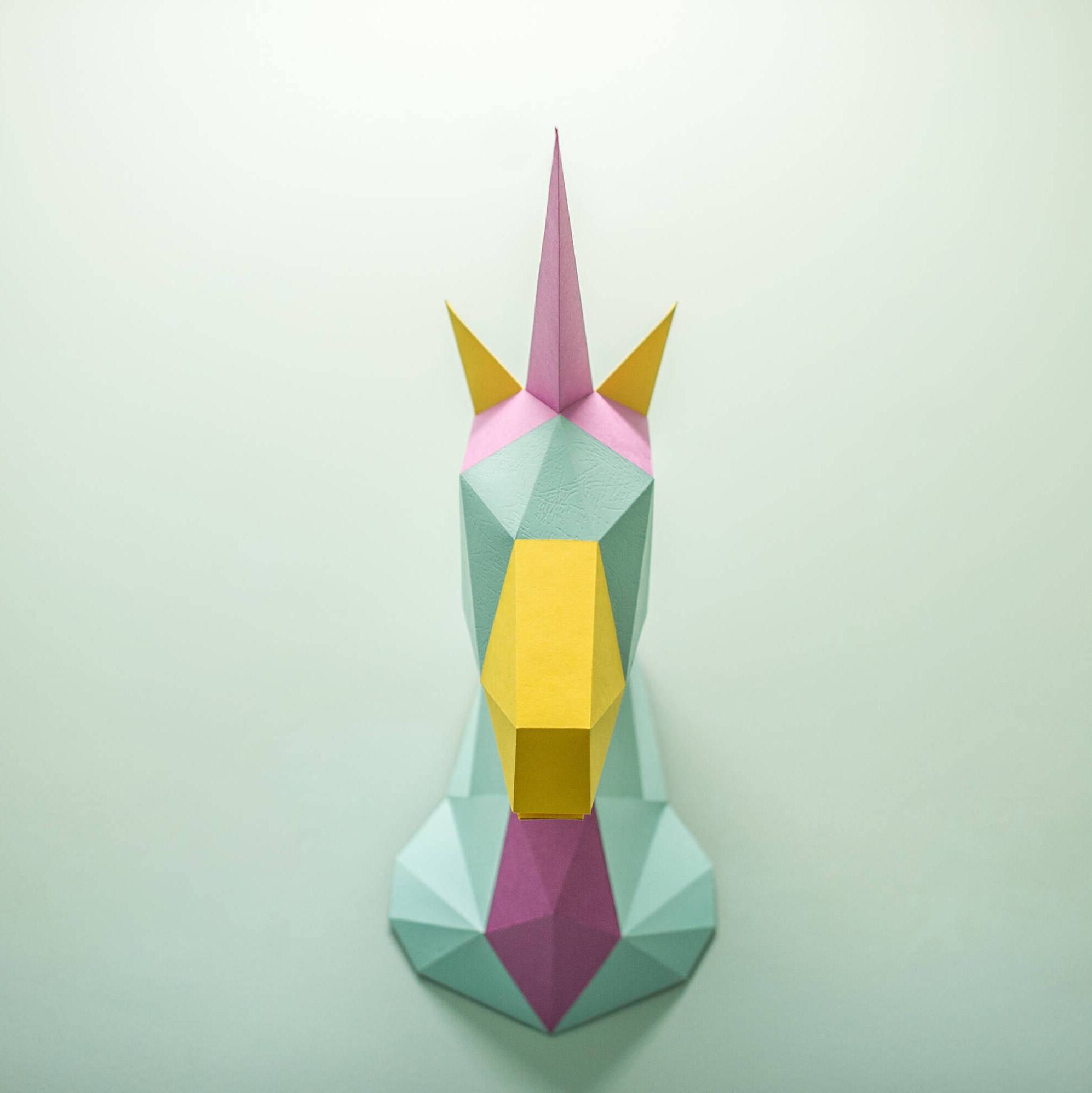 Papercraft unicorn horse shield. symmetrical . for home | Etsy