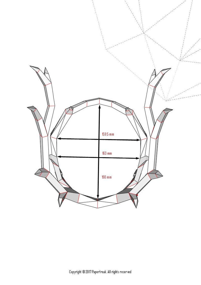 Схема рогов демона из бумаги