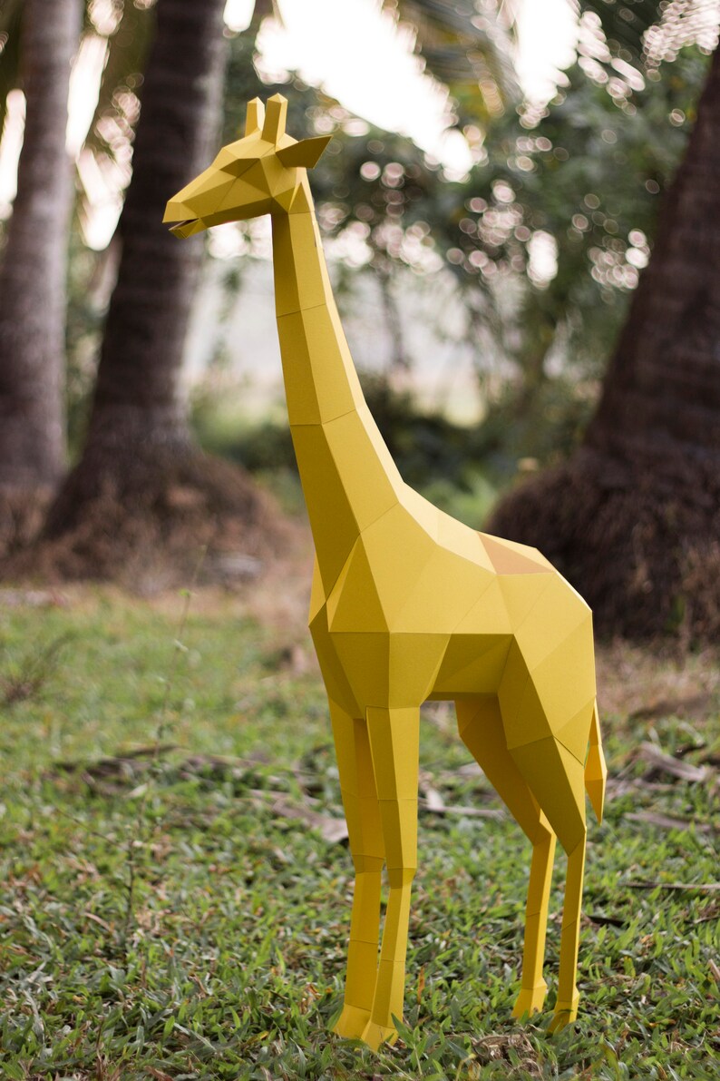 Papercraft 3D GIRAFFE big pepakura Low polygonal Paper | Etsy