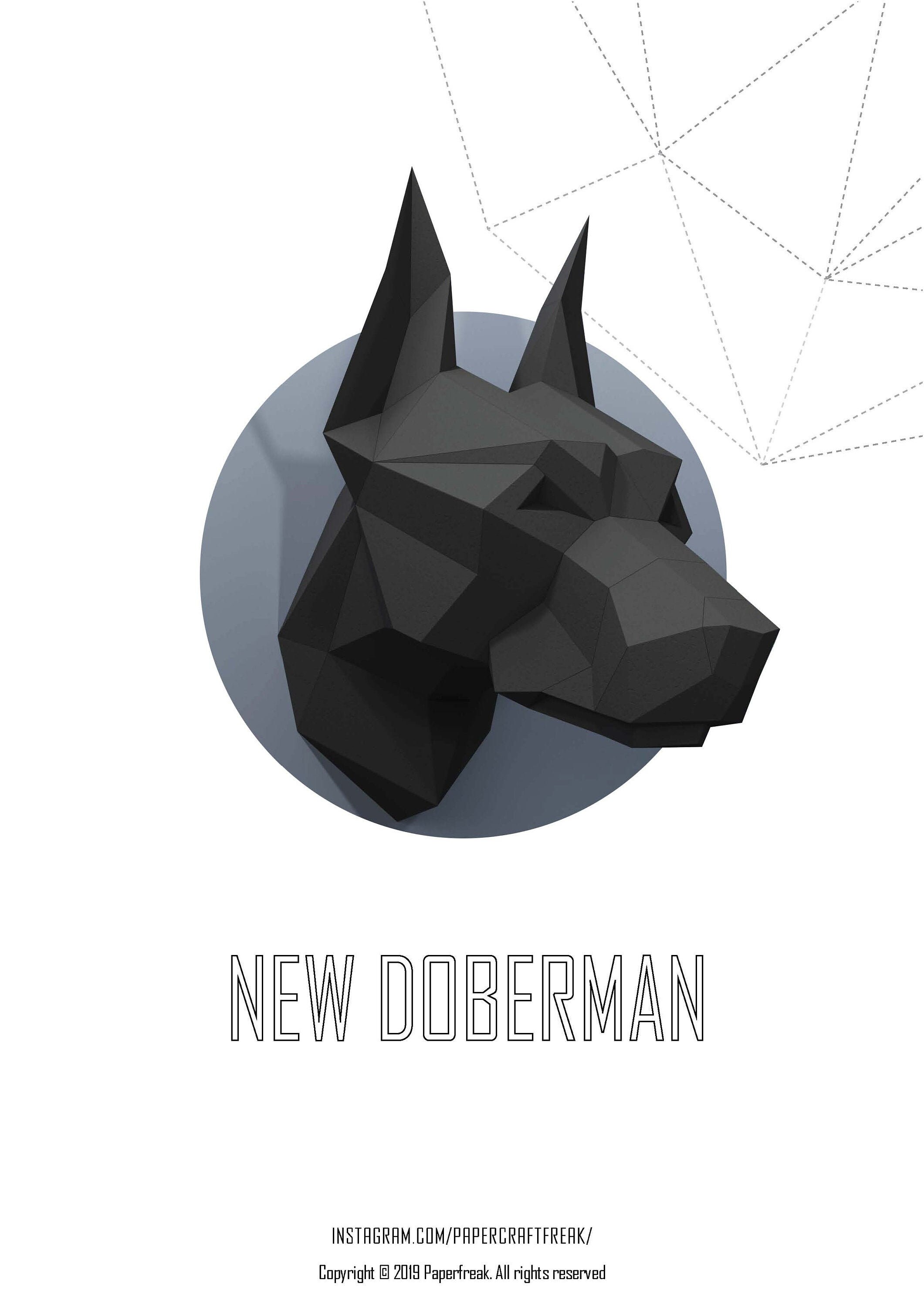 Паперкрафт добермана схема