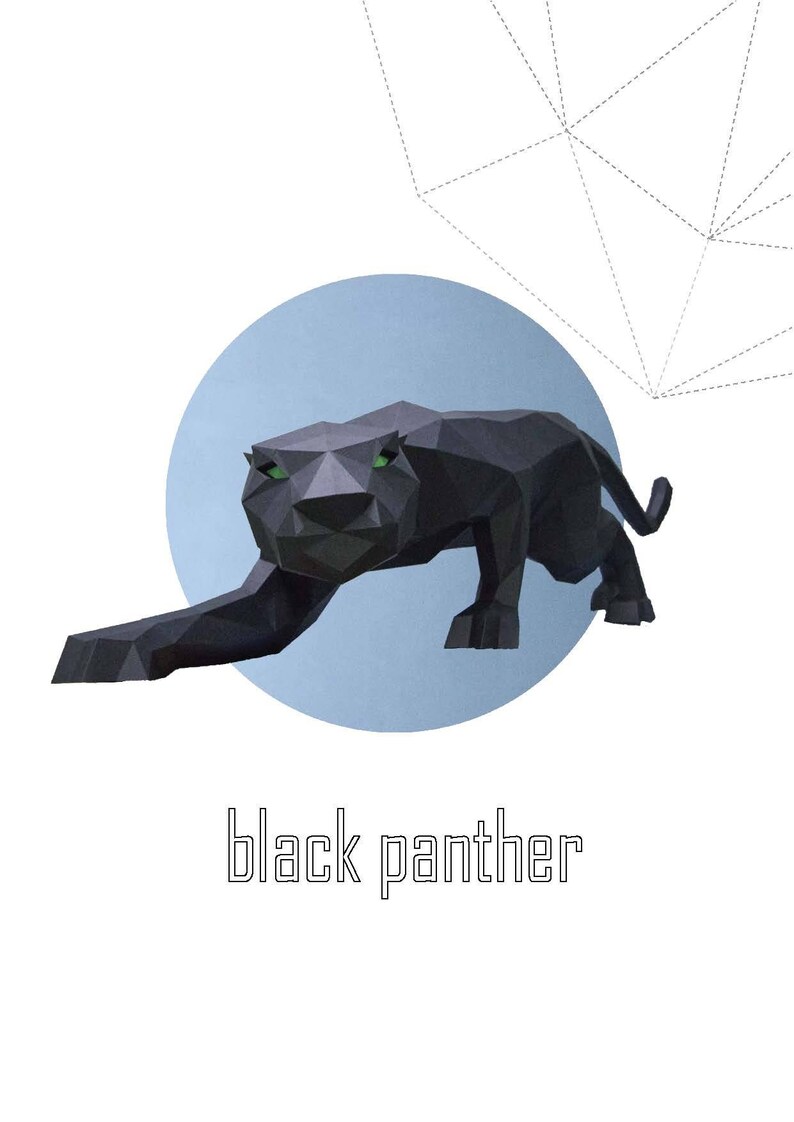 Papercraft Black Panther 3D papercraft Low Poly Paper | Etsy