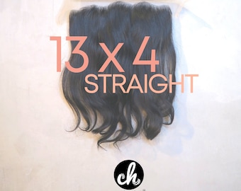 STRAIGHT 13' by 4" FRONTAL - HD Lace Raw Remy Indian Human Hair