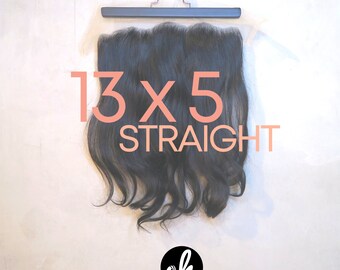 STRAIGHT 13' x 5" FRONTAAL - HD kant onbewerkt Remy Indiaas mensenhaar