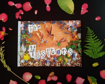THE VISITORS HARDBACK picture book A4 larger size wordless story loose parts natural materials art fairies garden gift for child book nature