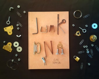 JUNK DNA hardback A4 woordeloos prentenboek losse delen spelen schroot knutselend steampunk cadeau kindrobots