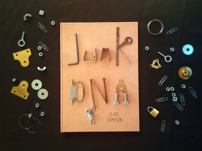 JUNK DNA hardback A4 wordless picture book loose parts play scrap metal tinkering steampunk gift child robots image 1