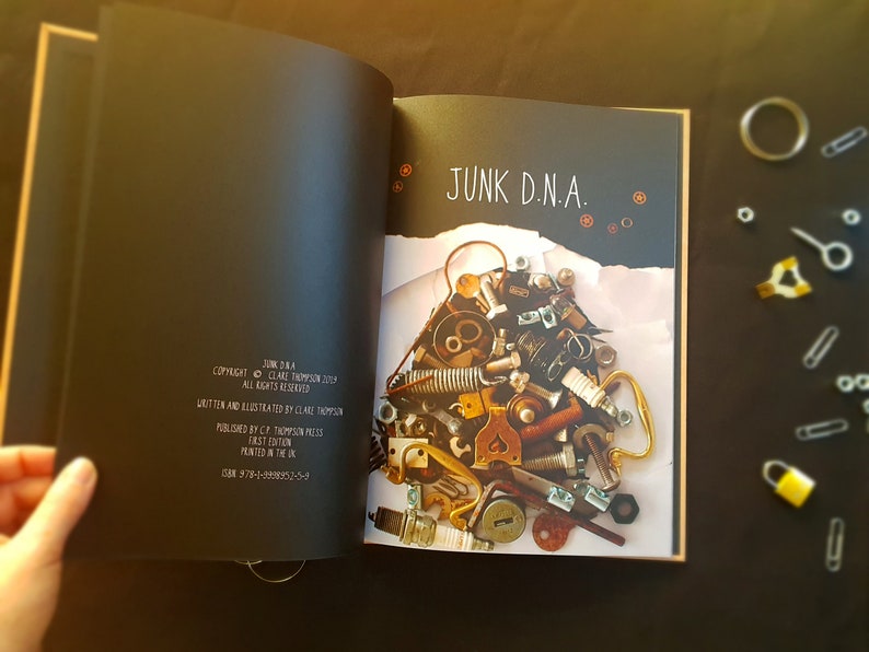 JUNK DNA hardback A4 wordless picture book loose parts play scrap metal tinkering steampunk gift child robots image 5