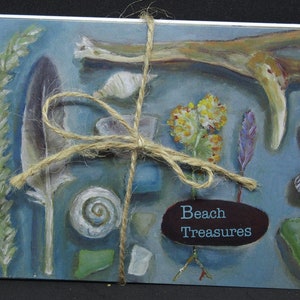 SET de 10 POSTCARDS A6 arte imprime pinturas de conchas de playa de cristal de mar tarjetas regalo de mar para la playa comber casa calentamiento gracias tarjetas establecidas
