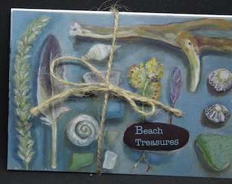 Beach Treasures Postcard Set: Seashells & Seaglass Art Prints