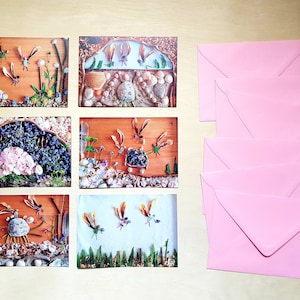 L’ensemble visiteurs de 6 cartes de vœux et enveloppes A6 illustrées à l’intérieur et à l’extérieur vierges à l’intérieur de l’anniversaire se rétablissent bientôt en écrivant cadeau de remerciement
