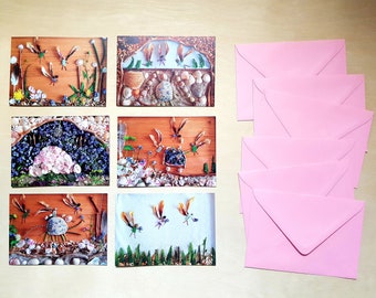 Illustrated Greetings Card Set: Unique A6 Design, Blank Inside