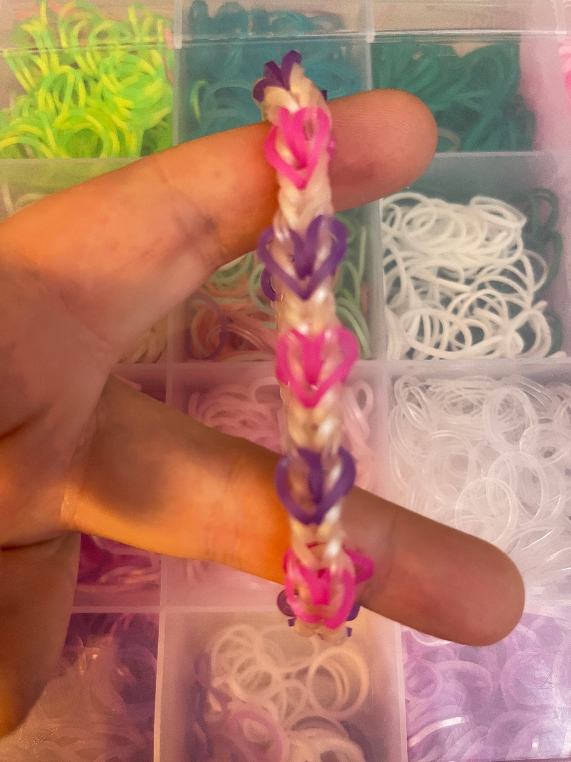 Mini Heart Rainbow Loom Bracelet Etsy