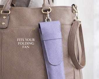 Lederetui für 23 cm große Fächer – Handgefertigte Echtledertasche mit Klappe – Spanischer Fächerschutz für die Tasche – Flamenco-Geschenk