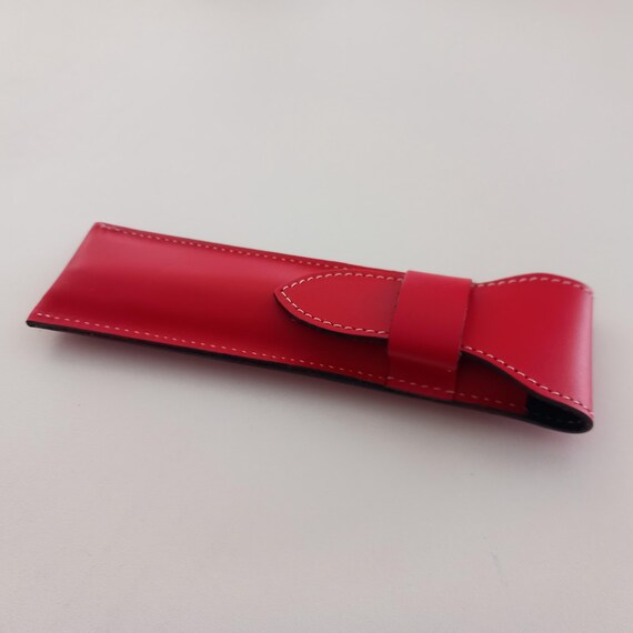 Stifteetui Aus Echtem Leder Für Einzelne Stifte – 16,8x4 Cm, Violett, Für Füller & Kugelschreiber