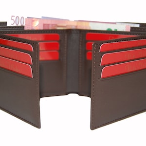 Cartera Hombre. Billetero de cuero.  Cartera de cuero de gran capacidad. Alta calidad. Billetera cuero hombre. Billetera negra.
