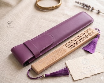 Funda de Cuero para Abanicos de 27 cm - Elegancia y Protección Perfecta para Regalos Especiales y Ocasiones Únicas