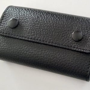 Handgefertigte Leder Schlüsseletui: 6-Haken Schlüsselanhänger mit Transparente Tasche