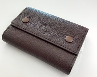 Grain Leather Key Ring Organizer with Carabiners