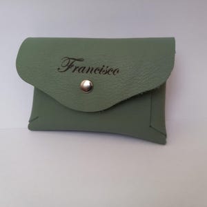 Cartera de piel personalizada hecha a mano - Grabe iniciales, nombres o mensajes - Perfecta como regalo de ocasión