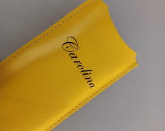 Space Home - Porta Abanico Con Solapa - Funda De Abanico De Piel - Estuche Protector De Abanico - Bolsa Protectora - Estuche De Cuero Para Pequeños Objetos - Azul - Foto 8