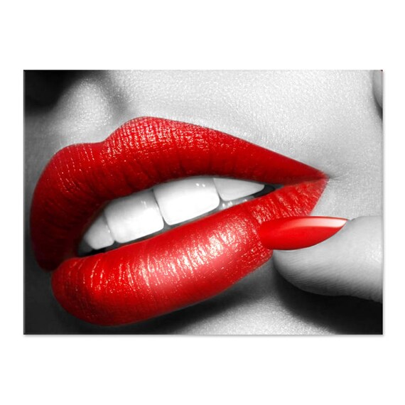 Table Lips Pop Color Choices Pop Wall Painting Digital Design