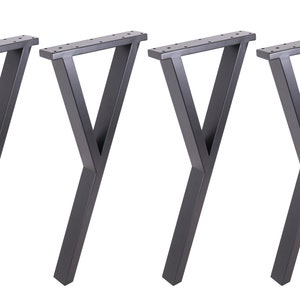 4PCS x 28" Dining Table Legs, Y Shaped Vintage Steel table legs, Office Table Legs,Computer Desk Legs,Industrial kitchen table legs,Black