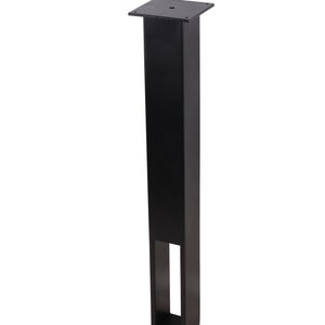 Black Powder Coated Steel Table Leg: 28&quot; Straight Dining, Office, or Desk