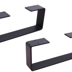 3 x6Coffee Table Legs,U shaped Heavy Duty Solid Steel table legs,Cabinet Legs,Sofa Legs,Black image 2