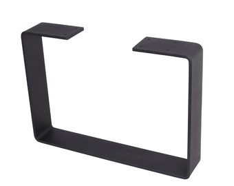 Heavy Duty Steel Table Leg: U-Shaped Black Metal Furniture Leg (10")
