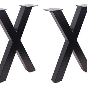 2x18" High Quality Dining Bench Legs, X-shaped Steel table legs, Coffee Table Legs,Computer Desk Legs,Industrial kitchen table legs,Black