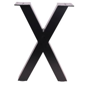 X-Shaped Steel Table Leg: Black Powder Coated, 18&quot; Height (Single)