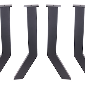 4PCS Vintage Steel Table Legs: 28&quot; Black Powder Coated