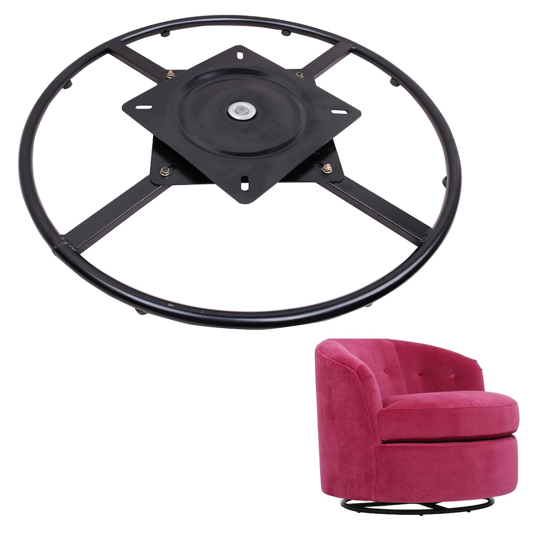 360 Degrees Rotate DIY Swivel Round Chair Recliner Base Bracket Couch  Mechanism Bottom Plate Hinge Hardware,black,24'' 