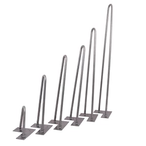 Hairpin Legs (Black/Silver) DIY Industrial Strength Mid Century Modern Table Legs,Set of 4