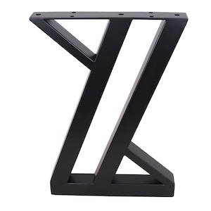 18&#39;&#39; Black Z-Shaped Steel Table Leg: Industrial Bench/Desk Leg