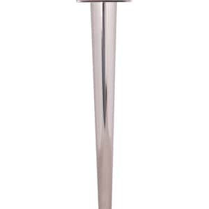 28&#39;&#39; Steel Coffee Table Leg: Brush Nickel Mid Century Tapered Metal Leg