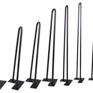 Pieds en épingle à cheveux noir mat : pieds de table bricolage modernes du milieu du siècle - Lot de 4