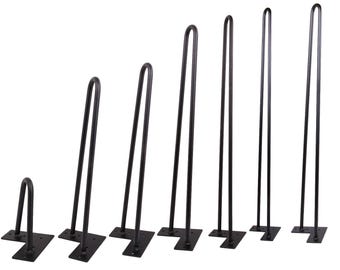 Matte Black Hairpin Legs: Mid Century Modern DIY Table Legs - Set of 4
