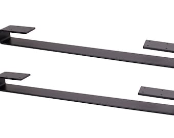 2PCS Heavy Duty U Shaped Steel Table Legs: 23'' Long, Black