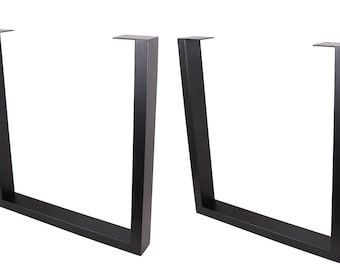 Patas de mesa de acero en forma de U: Patas de escritorio/comedor de 71 cm con recubrimiento en polvo negro