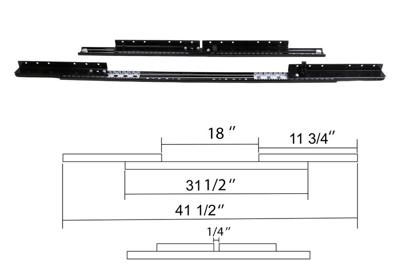41'' Table Leaf Sliding Brackets Dining Table Extender Etsy