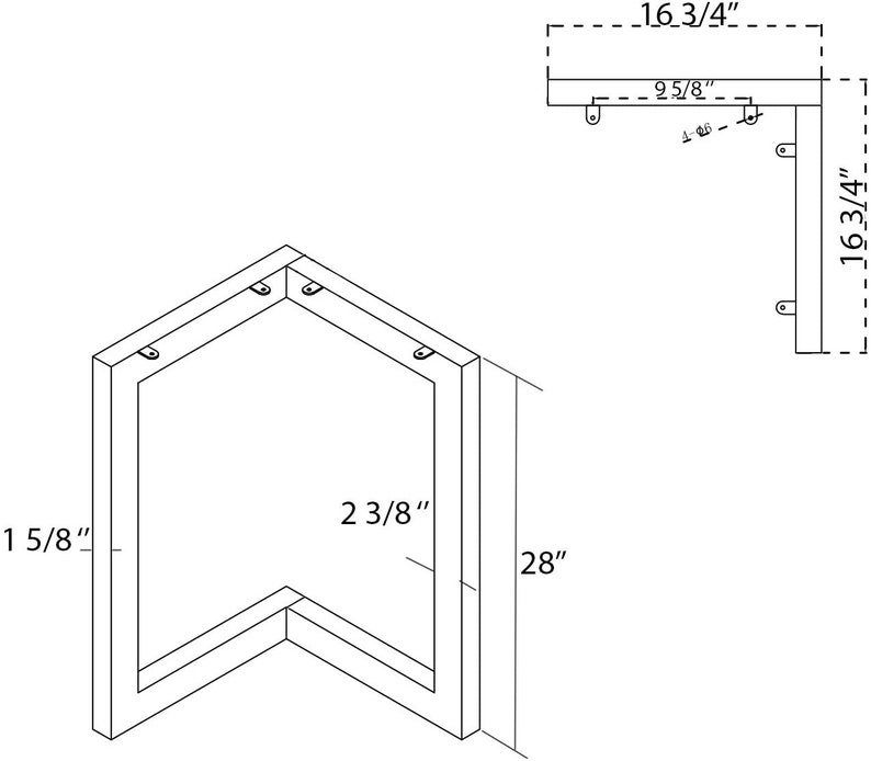 High Quality 28 Dining Table Legs, L-shaped Steel table legs, Office Table Legs,Computer Desk Legs,Industrial kitchen table legs,Black image 3