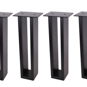 4 x 18&quot; Straight Steel Bench Legs, Steel coffee table legs, Office Table Legs,Computer Desk Legs,Industrial kitchen table legs,Black
