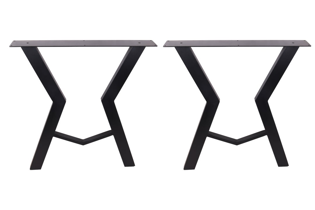 2 X High Quality 28" Dining Table Legs, Black Steel Table Legs, Office ...