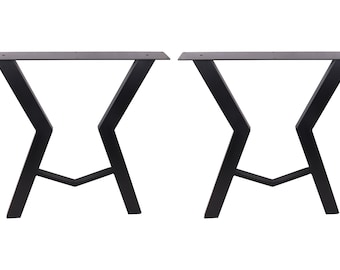Patas de acero negro para mesa de comedor: Patas de escritorio industriales de 71 cm (juego de 2)
