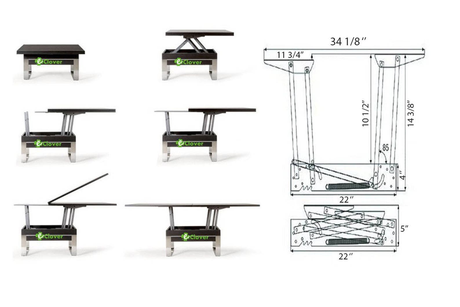 Lift up Top Coffee Table DIY Hardware Fitting Furniture Etsy