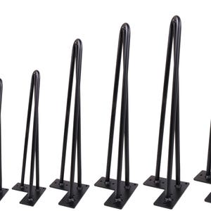 Single Hairpin Leg (Matte Black) 3 Rods DIY Industrial Strength Mid Century Modern Table Leg,1 PC LEG