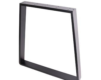 Pata de mesa trapezoidal de acero con recubrimiento en polvo negro, 71 cm de altura