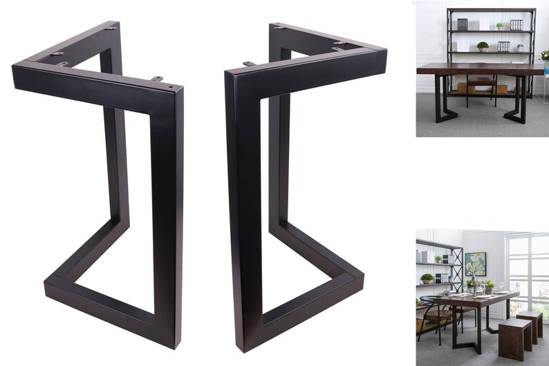 High Quality 28 Dining Table Legs L Shaped Steel Office Computer Desk Industrial Kitchen Black